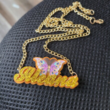 BeHoney Cartoon Name Basketball Baseball Football Character Pet Pendant Necklace for Kids Children