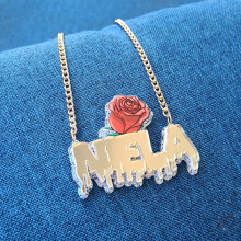 BeHoney Cartoon Name Basketball Baseball Football Character Pet Pendant Necklace for Kids Children