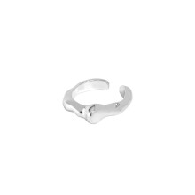 F.I.N.S Minimalist Irregular Surface Real S925 Sterling Silver Ear Clip without Pierced Stackable Catilage Earcuff Jewelry