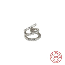 925 Sterling Silver Hiphop Punk CZ Clip on Earring for Women Earcuff Ear Cuff Earrings No Pierced Fine Earrings