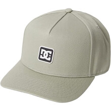 DC Shoes 6 Panel Snapback Curved Peak Cap ~ Sureshot Light Grey
