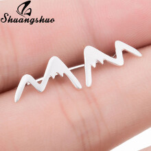 (Light Yellow Gold Color, Gold) Jewelry Geometric Earrings Ear Climber Leaf Stud Earrings For Women Punk Wave Feather pendientes