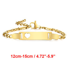 (Hot Stamping, 18cm) Personalize Baby Name Bracelet Tone Solid Stainless Steel Adjustable Bracelet Born to Child Girls Boys Gift