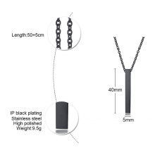 Long Vertical Bar Necklace for Women Men Engrave Persoanlized Name Initial Pendant Stainless Steel Inspiration