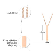 Long Vertical Bar Necklace for Women Men Engrave Persoanlized Name Initial Pendant Stainless Steel Inspiration