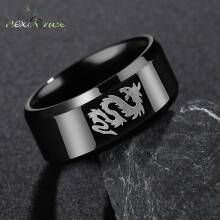 Nextvance Stainless Steel Classic Style Ring Chinese Dragon And Wolf Head Ring Boy Boyfriend Women Gift