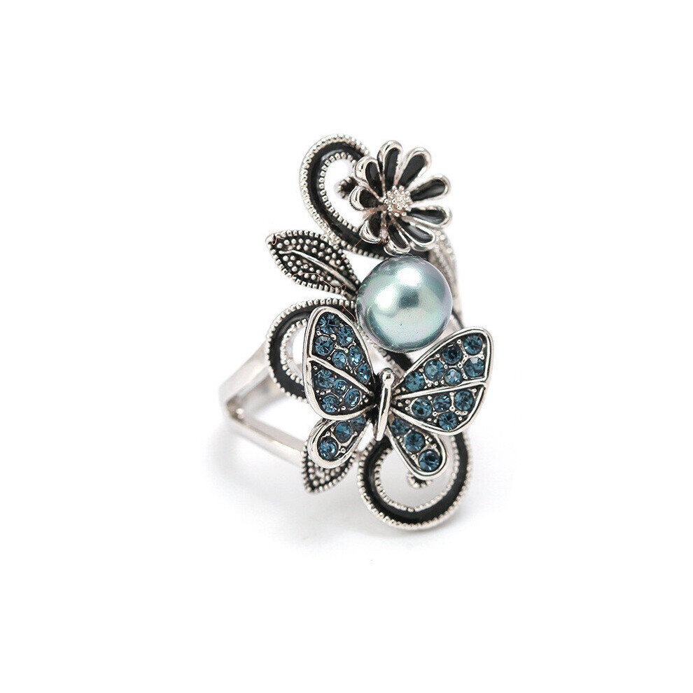 Ink Pearl Butterfly Crystal Women's Ring For Engagement Wedding Jewelry Copper Accessories Size 5-11-image-OPC-PBRM7WY-NEW