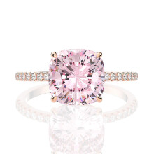 100% 925 Sterling Silver Created Moissanite Sapphire Gemstone Wedding Engagement Rose Ring Fine Jewelry