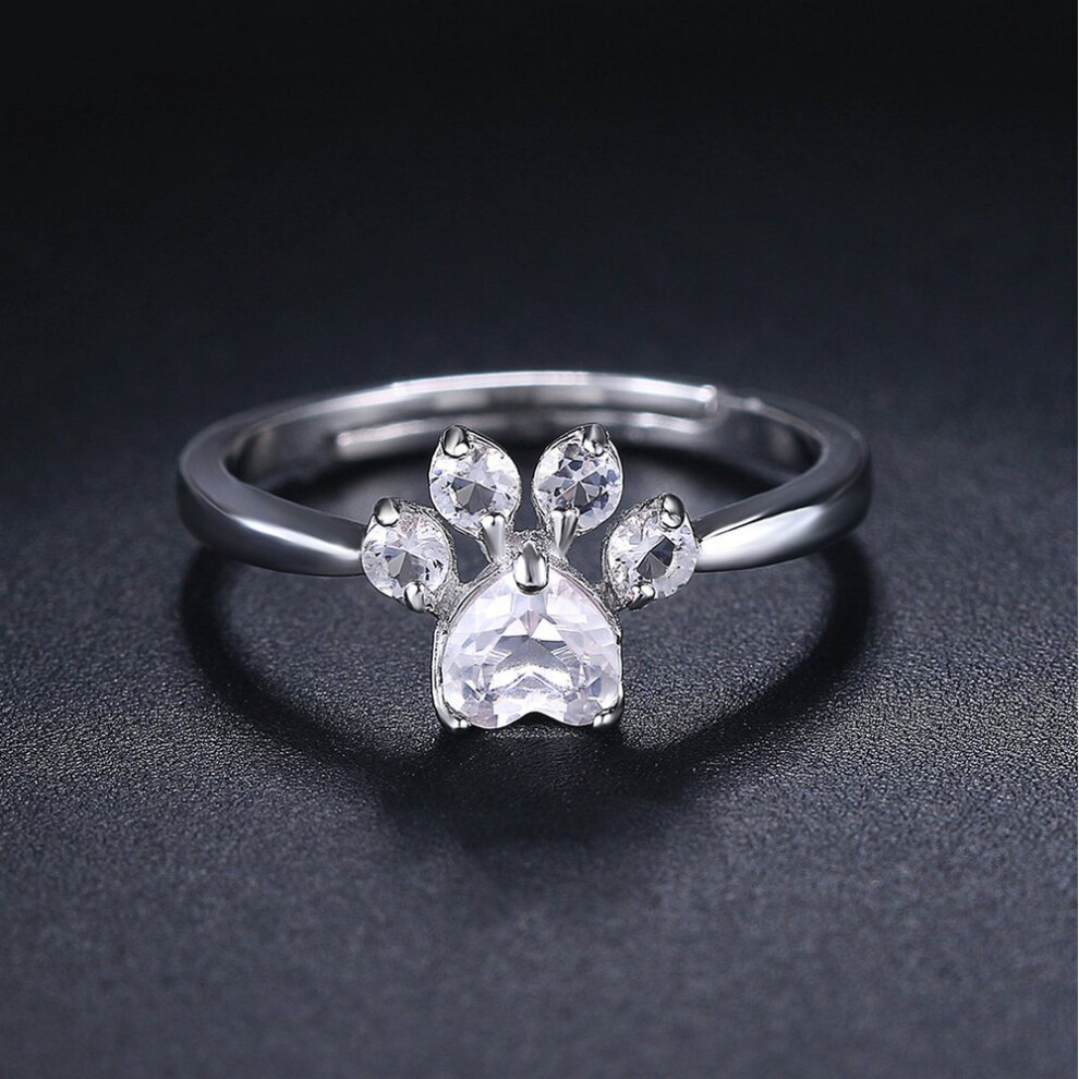 Sterling Silver 925 Jewelry Rings For Women Pink Paw Rose Quartz Ring Rose / Platd Gemstones Jewellery-image-OPC-PBRM8B7-NEW