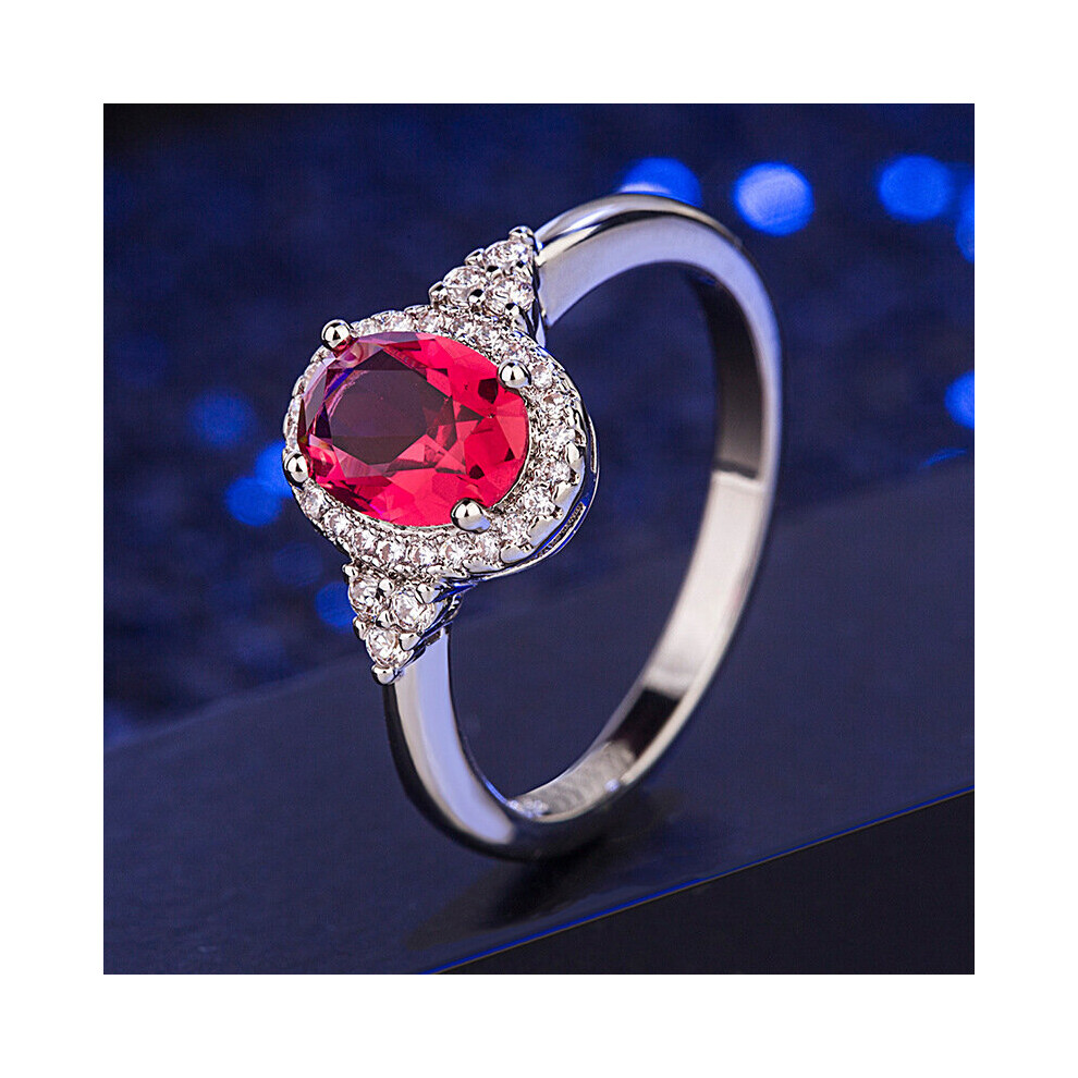 925 sterling silver jewelry ring with oval shape ruby zircon gemstones for women wedding party-image-OPC-PBRM8FC-NEW