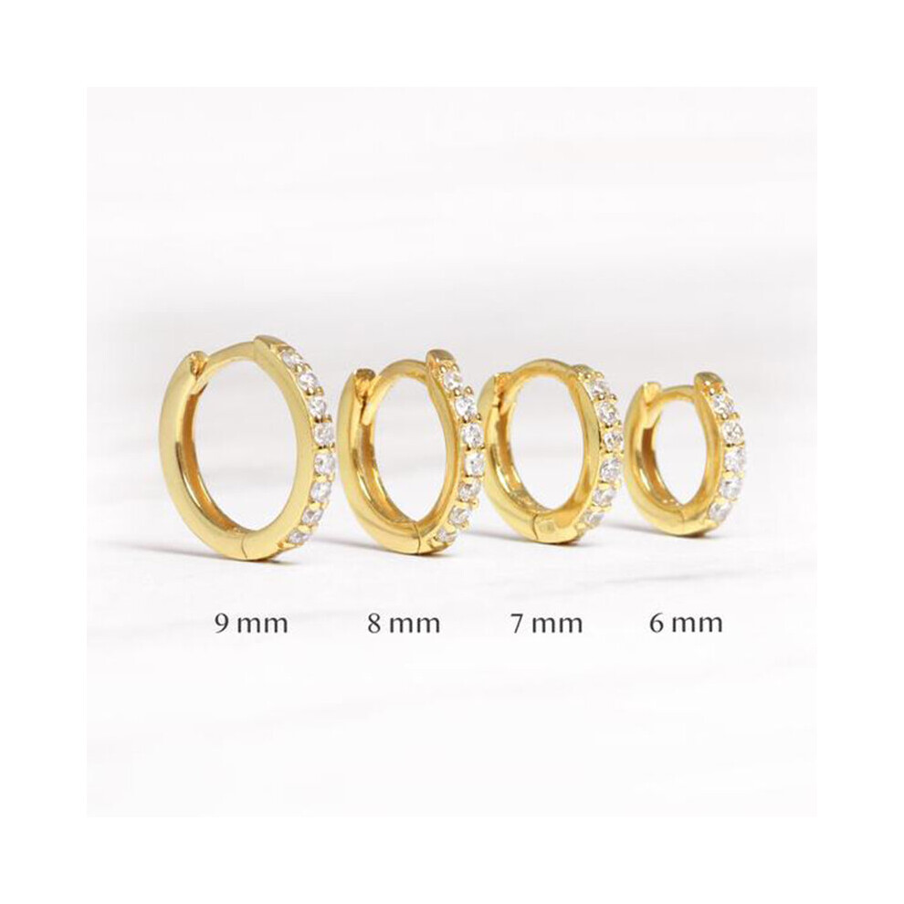 (White, Light Yellow Gold Color) Real 925 Sterling Silver Hoop Earrings for Women Round Circle Earring Zircon Piercing Earings personalized Jewelry