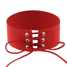 exaggerated sexy emotional bondage binding collar punk band flannel necklace neck chain collarbone