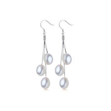 Pearl Earrings Natural Freshwater Pearl Tassels Pearl Jewelry Drop Earrings 925 Sterling Silver Jewelry For Woman