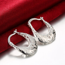 Pretty 925 Sterling Silver Hollow Carved drop Earrings for Women party wedding Jewelry Trendsetter Christmas