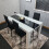 Dining Table and 4 Leather Chairs Kitchen Dining Room Set 5