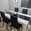 Dining Table and 4 Leather Chairs Kitchen Dining Room Set 6