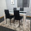Dining Table and 4 Leather Chairs Kitchen Dining Room Set 2