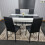 Dining Table and 4 Leather Chairs Kitchen Dining Room Set 12