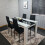 Dining Table and 4 Leather Chairs Kitchen Dining Room Set 4