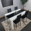 Dining Table and 4 Leather Chairs Kitchen Dining Room Set 14