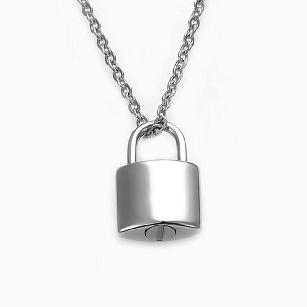 Padlock Cremation Jewelry For Ashes Urn Necklace Stainless Steel Keepsake Memorial Lock Chain Pendant Ashes Holder Multicoloured