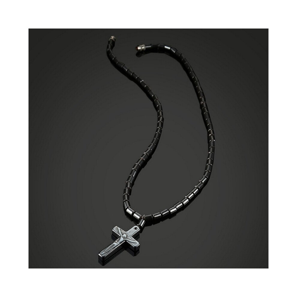 Hematite Necklace With Magnetic Therapy For Healing Health Jewelry Cross Pendant