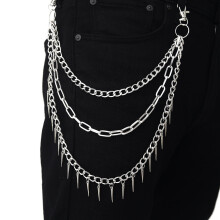 Layered Punk Chain On The Jeans Pants Women Spike Keychains for Men Egirl eBoy Harajuku Grunge Accessories