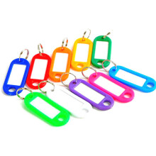 10Pcs Random Plastic Keychain Blank Key Ring DIY Name Tags For Baggage Paper Insert Luggage Tags Key Chain Accessories