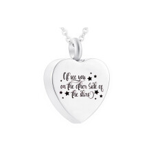 Cremation Heart Jewelry Stainless Steel Urn Pendant Pet Ashes Memorial To Commemorate The Dead Relatives-Wish You Were Here-