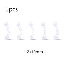 Clear Piercing Retainer Septum Nose Studs Flexible Lip Ear Nose Hoop Tongue Rings Nipple Ring Daith Earrings Plastic Industrial