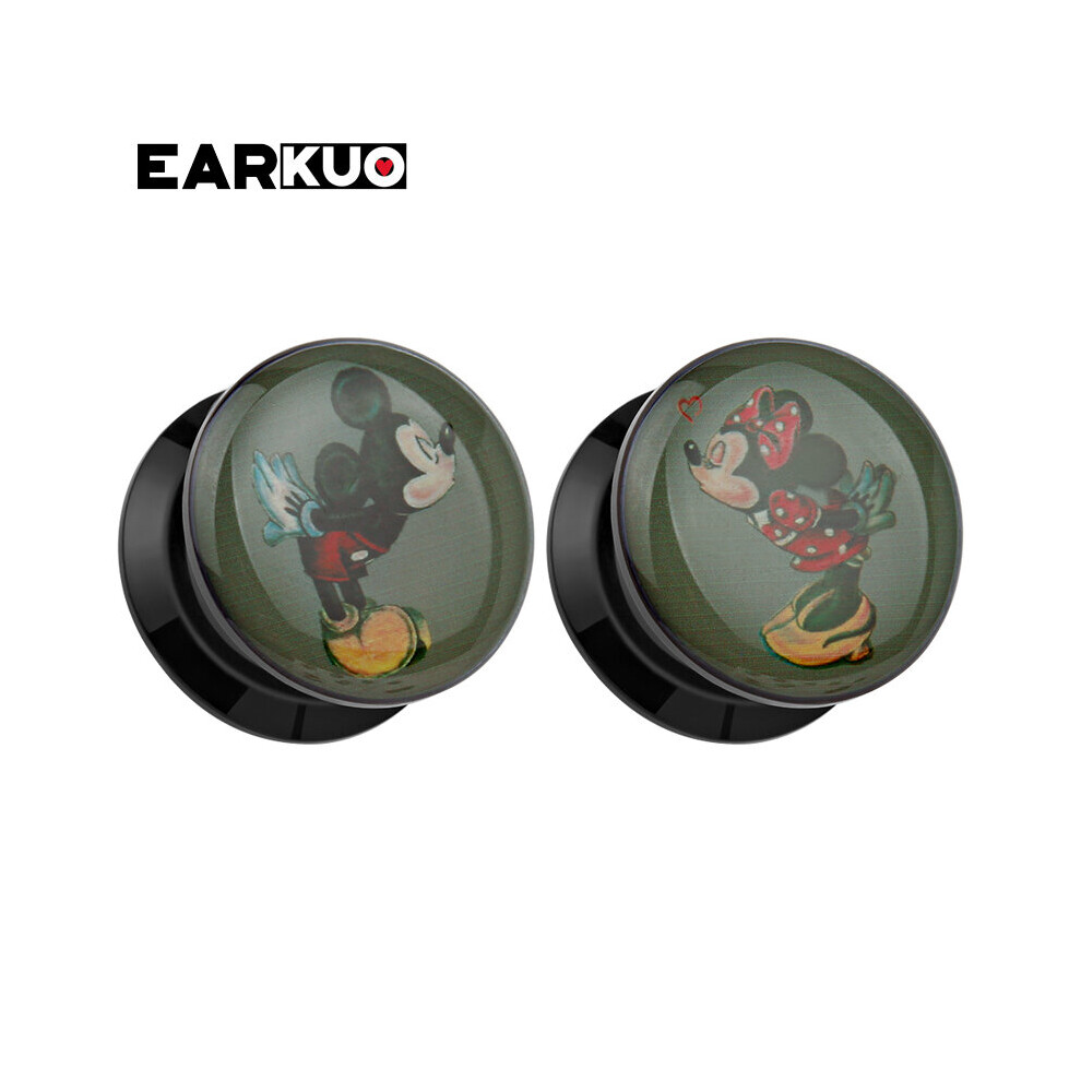 (Light Yellow Gold Color, brown) EARKUO Top Mouse Cat Bird Rabbit Acrylic Ear Plugs Gauges Expanders Body Piercing Jewelry Earring Tunnels 2PCS 6-30mm-image-OPC-PBRNRH7-NEW