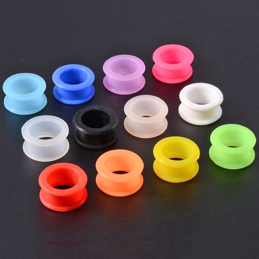 (Light Yellow Gold Color, YELLOW) 24PCS Flexible Silicone Flexible Skin Ear Tunnels Plugs Mix Earlet Gauges Expander Piercing Earrings Body Jewelry Ea-image-OPC-PBRNRFD-NEW