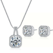 925 Sterling hopea kristalli kaulakoru korvakorut morsiamen korut sarjaa naisille koruja