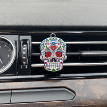 3*4cm Sugar Skull Auto Air Conditioner Outlet Decoration Perfume Clip Air Freshener Car Tuyere Fragrance Car Ornament 9 styles