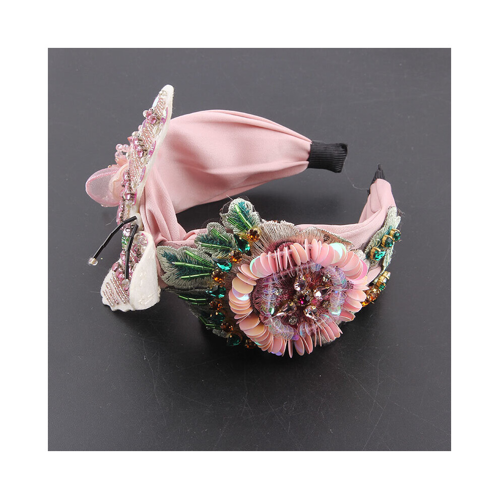 2021New Big Flower Fabric Colorful Crystal Hairbands Spring Wedding Floral Hair Band Headwear 475-image-OPC-PBRNSF7-NEW