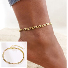 Snake Chain Anklet for Women Girls Adjustable Summer Beach Chain Anklet Bracelet Mother's Stainless Steel Not Allergic