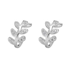 925 Sterling Silver Ear Cuff For Women Zircon Clip On Earrings earcuff Without Piercing leaf Earrings Jewelry