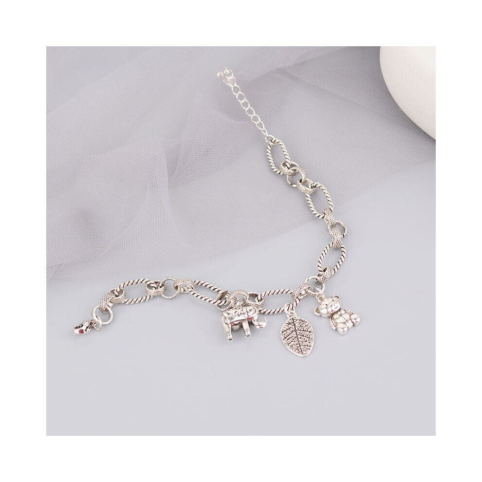 Stamp Thick Chain Bracelets for Women Hip Hop Vintage Bear Pendant Thai Silver Jewelry-image-OPC-PBRP5SR-NEW