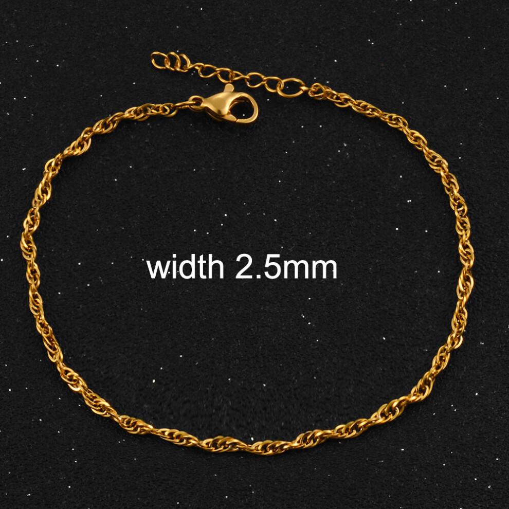 (Hot Stamping, 24cm) Stainless Steel Twisted Bracelet Men And Women Hip Hop Jewelry-image-OPC-PBRP6YM-NEW