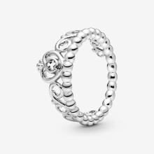 100% 925 Sterling Silver Princess Tiara Crown Sparkling Love Heart CZ Rings for Women Engagement Jewelry Anniversary