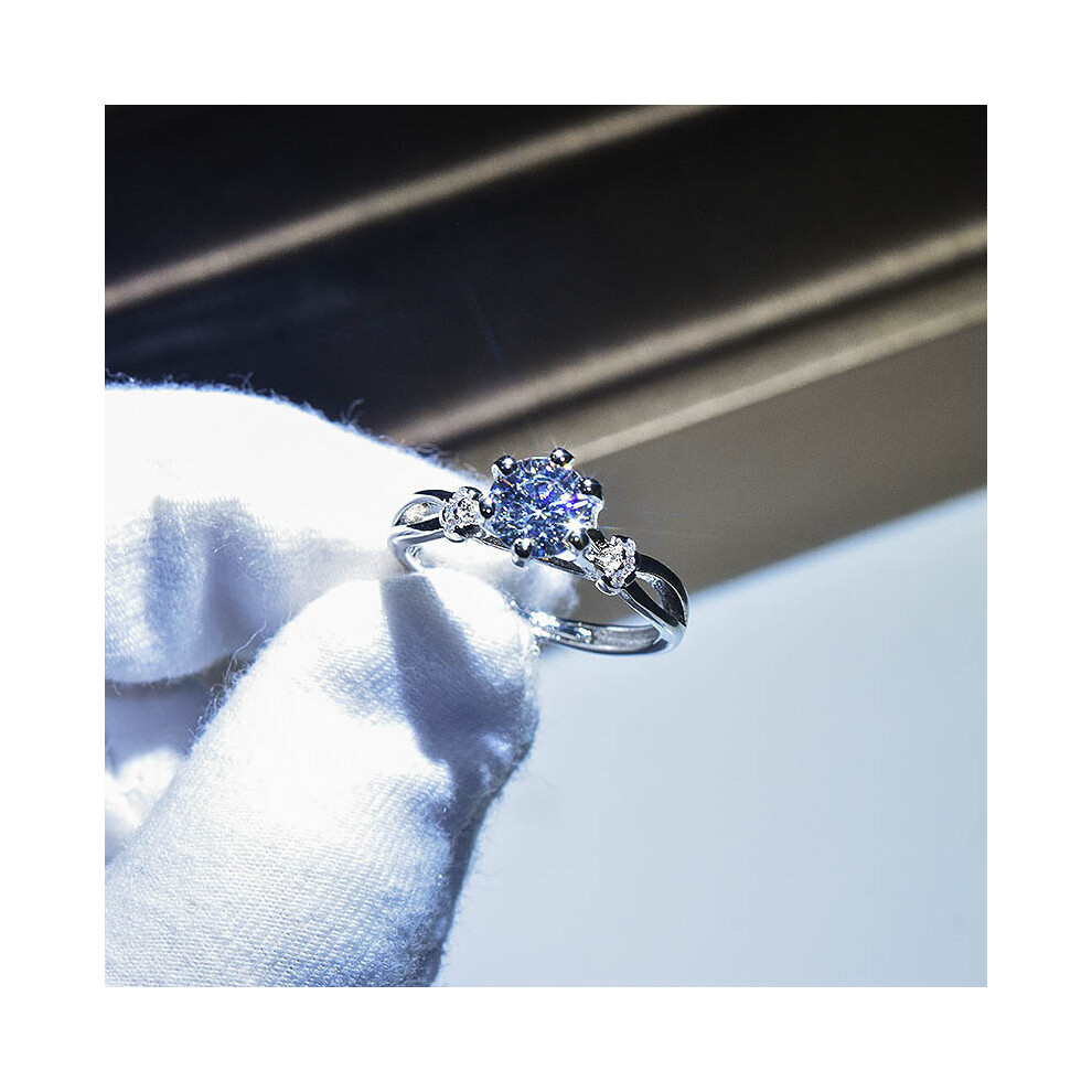 Fine Jewelry Rings for Women S925 Silver Ring 6mm Round Gemstone Adjustable Ring Diamond Rings for Women-image-OPC-PBRP7Y8-NEW