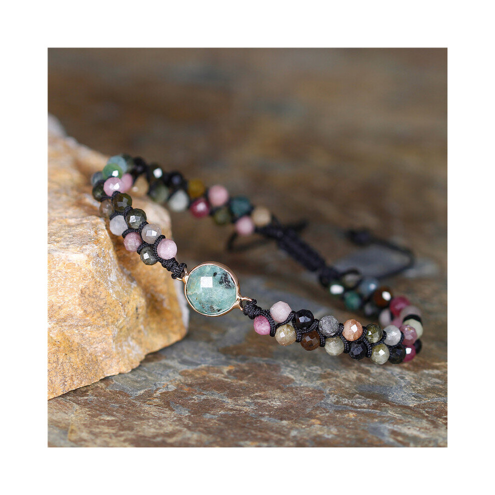 Tourmalines Beads Bracelet 4mm Natural Stones Braided Bracelet Adjustable Bracelet Macrame Women Boho Jewelry Dropship-image-OPC-PBRP869-NEW