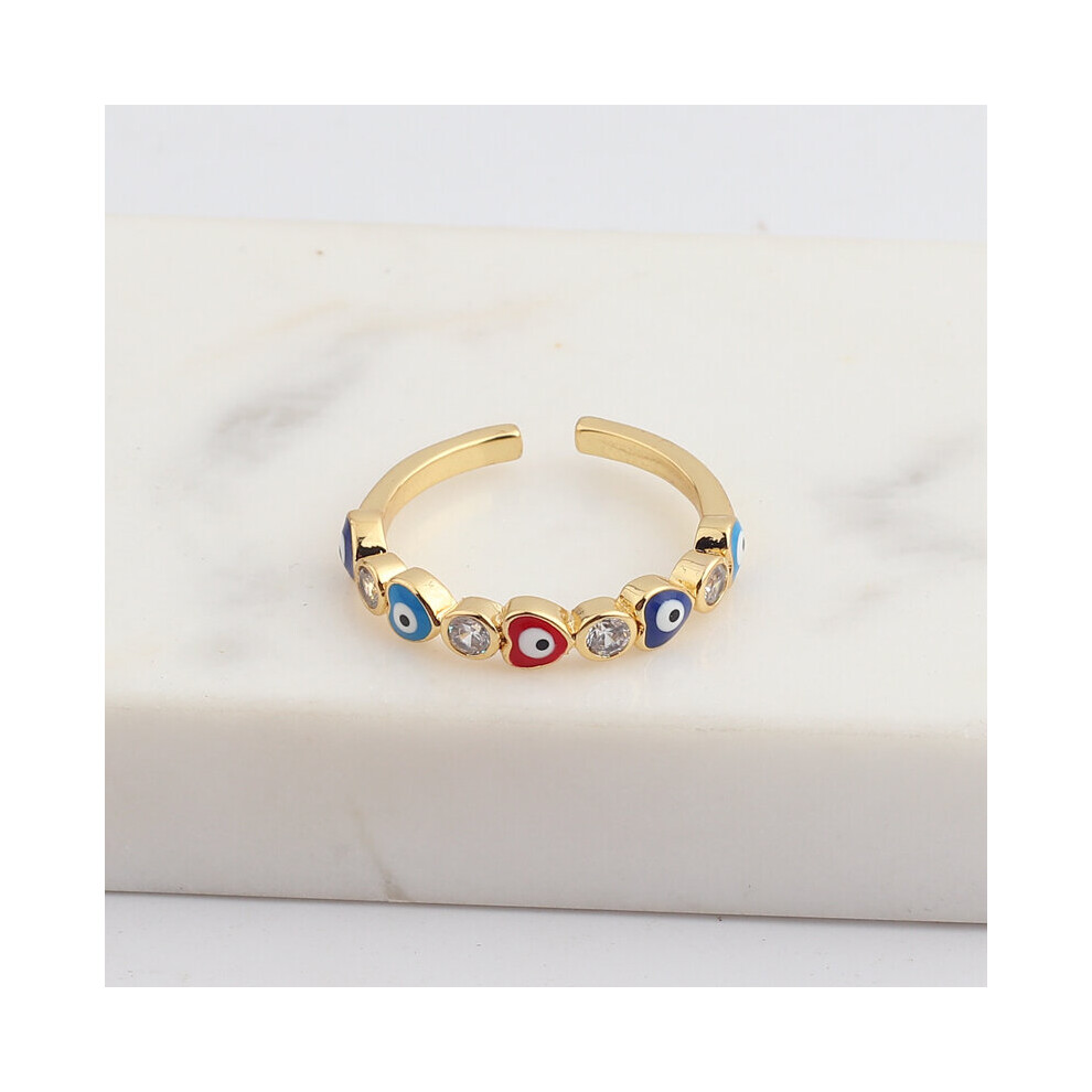 Style Open Bohemian Rainbow Evil Eye Rhinestone Filled Rings for Women Vintage Midi Men's Ring on Finger Devil Jewelry-image-OPC-PBRP8NQ-NEW