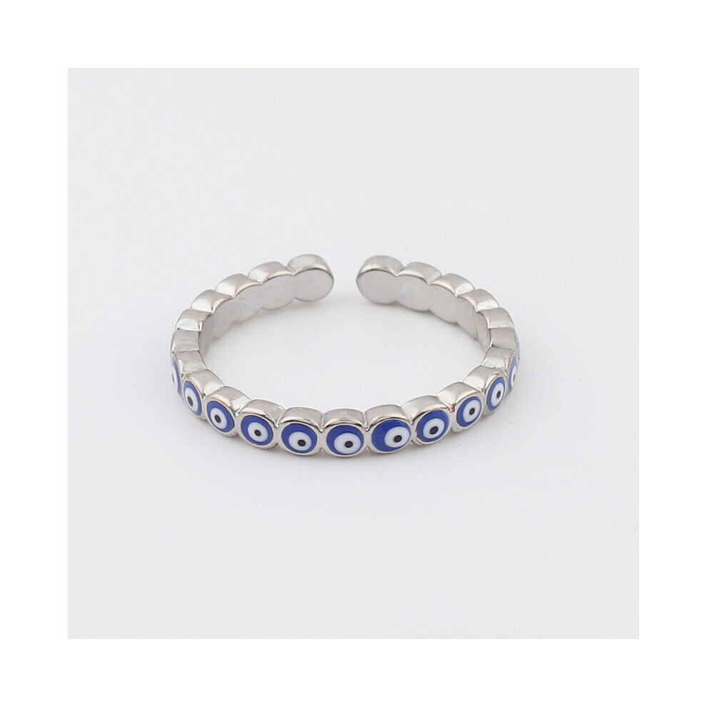 Style Open Bohemian Rainbow Evil Eye Rhinestone Filled Rings for Women Vintage Midi Men's Ring on Finger Devil Jewelry-image-OPC-PBRP8NV-NEW