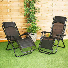 Outdoor Living Garden Head Rest Garden Solid Back Recliner Lounger