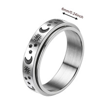 Anxiety Ring For Women Men Moon Fidgets Rings Punk Rings y2k Jewelry Rotate Stainless Steel Ring Anti Stress Gift