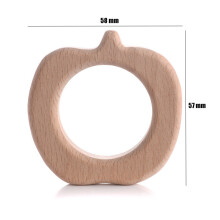 (57x58mm White-3Pcs 3mm) 1/2/3Pcs Wooden Elephant Airplane Rainbow Teether Eco-Friendly Wood Baby Teething Pendant DIY Soother Pacifier Chain Chew Toy