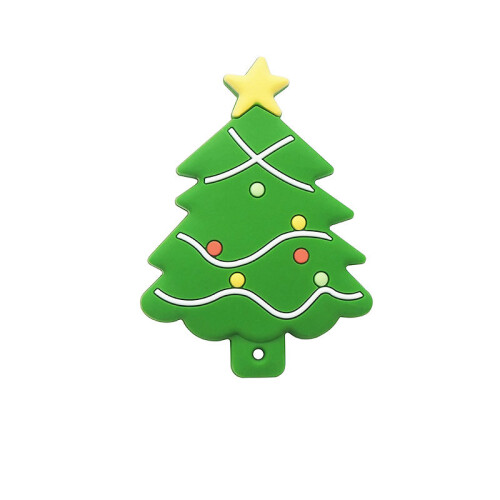 Chenkai 5PCS Silicone Christmas Tree Teether Baby Teether For DIY Baby Nursing Chewing Teether Chain Pendant Necklace Toy