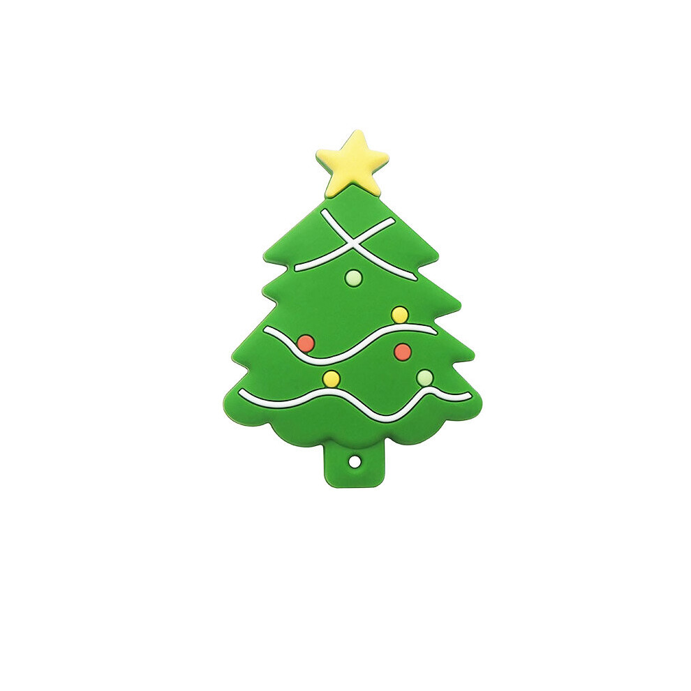 Chenkai 5PCS Silicone Christmas Tree Teether Baby Teether For DIY Baby Nursing Chewing Teether Chain Pendant Necklace Toy