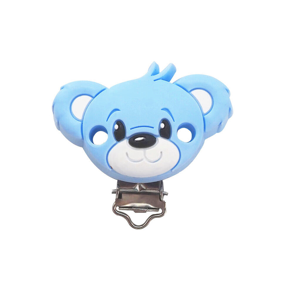 Chenkai 5Pcs Bear Silicone Pacifier Clip Animals Holder Teethers For Diy Baby Nursing Soother Clips Chains Accessories Multicoloured